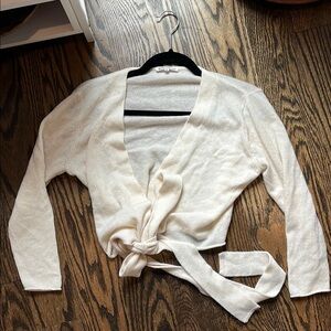 Cream Tie-Front Cardigan